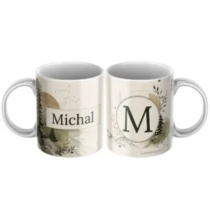 Keramický hrnček s menom Michal a horským motívom