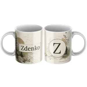 Keramický hrnček s menom Zdenko a horským motívom