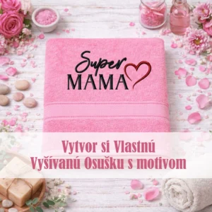 Vyšívaná bavlnená froté osuška s vlastným textom a vybraným grafickým motívom